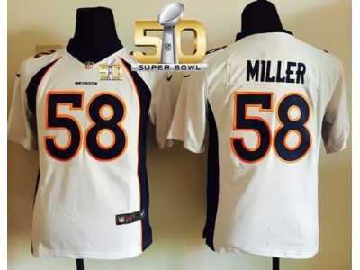 Youth Nike Broncos #58 Von Miller White Super Bowl 50 Stitched Jersey