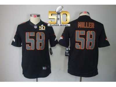 Youth Nike Denver Broncos #58 Von Miller Black Impact Super Bowl 50 Stitched Jersey