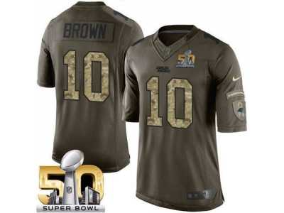 Youth Nike Panthers #10 Corey Brown Green Super Bowl 50 Stitched Salute to Service Jersey