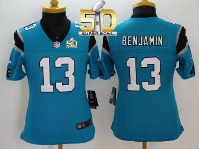 Youth Nike Panthers #13 Kelvin Benjamin Blue Alternate Super Bowl 50 Stitched Jersey