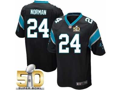 Youth Nike Panthers #24 Josh Norman Black Team Color Super Bowl 50 Stitched Jersey