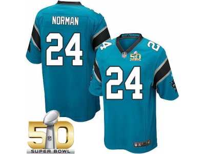 Youth Nike Panthers #24 Josh Norman Blue Alternate Super Bowl 50 Stitched Jersey