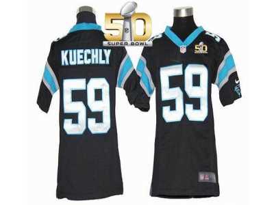 Youth Nike Panthers #59 Luke Kuechly Black Team Color Super Bowl 50 Stitched Jersey