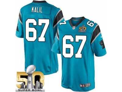 Youth Nike Panthers #67 Ryan Kalil Blue Alternate Super Bowl 50 Stitched Jersey