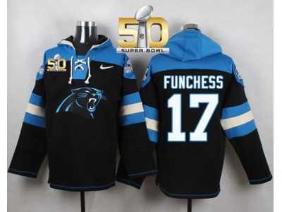 Nike Carolina Panthers #17 Devin Funchess Black Super Bowl 50 Player Pullover NFL Hoodie