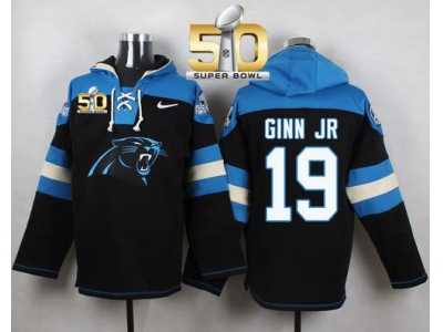 Nike Carolina Panthers #19 Ted Ginn Jr Black Super Bowl 50 Player Pullover NFL Hoodie