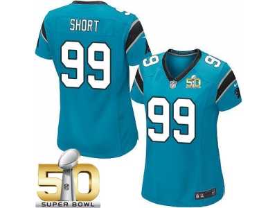 Women Nike Panthers #99 Kawann Short Blue Alternate Super Bowl 50 Stitched Jersey