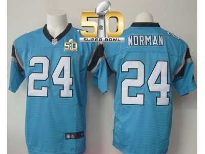 Nike Carolina Panthers #24 Josh Norman Blue Alternate Super Bowl 50 Men's Stitched NFL Elite Jersey