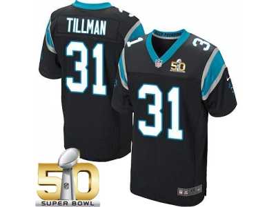 Nike Carolina Panthers #31 Charles Tillman Black Team Color Super Bowl 50 Men's Stitched NFL Elite Jersey