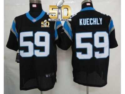 Nike Carolina Panthers #59 Luke Kuechly Black Team Color Super Bowl 50 Men's Stitched NFL Elite Jersey