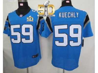 Nike Carolina Panthers #59 Luke Kuechly Blue Alternate Super Bowl 50 Men's Stitched NFL Elite Jersey