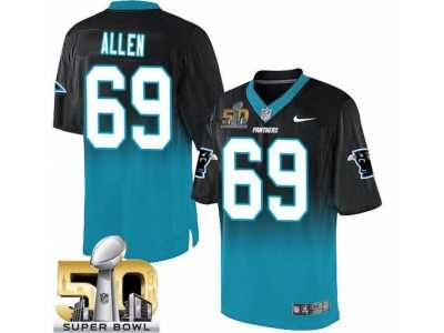 Nike Carolina Panthers #69 Jared Allen BlackBlue Super Bowl 50 Men's Stitched NFL Elite Fadeaway Fashion Jersey