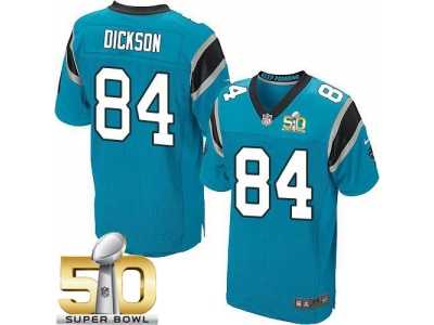 Nike Carolina Panthers #84 Ed Dickson Blue Alternate Super Bowl 50 Men's Stitched NFL Elite Jersey