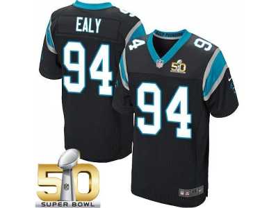 Nike Carolina Panthers #94 Kony Ealy Black Team Color Super Bowl 50 Men's Stitched NFL Elite Jersey