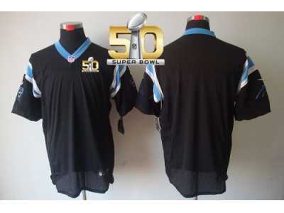 Nike Carolina Panthers Blank Black Team Color Super Bowl 50 Men's Stitched NFL Elite Jersey