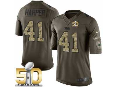 Nike Carolina Panthers #41 Roman Harper Green Super Bowl 50 Men's Stitched NFL Limited Salute to Service Jersey