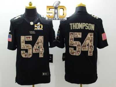 Nike Carolina Panthers #54 Shaq Thompson Black Super Bowl 50 Men's Stitched NFL Limited Salute to Service Jersey