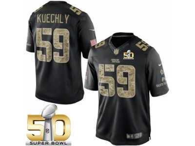 Nike Carolina Panthers #59 Luke Kuechly Black Super Bowl 50 Men's Stitched NFL Limited Salute to Service Jersey