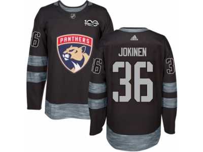 Men's Adidas Florida Panthers #36 Jussi Jokinen Authentic Black 1917-2017 100th Anniversary NHL Jersey