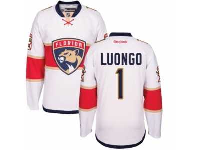 Men's Reebok Florida Panthers #1 Roberto Luongo Authentic White Away NHL New Jersey