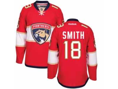Men's Reebok Florida Panthers #18 Reilly Smith Authentic Red Home NHL New Jersey