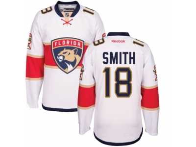 Men's Reebok Florida Panthers #18 Reilly Smith Authentic White Away NHL New Jersey