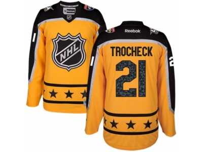 Men's Reebok Florida Panthers #21 Vincent Trocheck Authentic Yellow Atlantic Division 2017 All-Star NHL Jersey