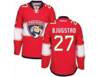 Men's Reebok Florida Panthers #27 Nick Bjugstad Authentic Red Home NHL New Jersey