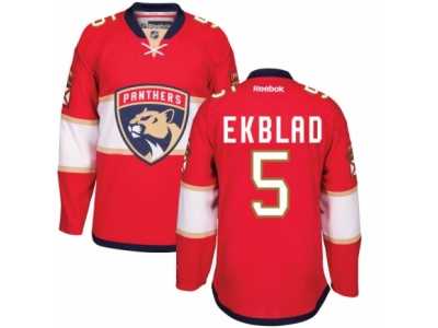 Men's Reebok Florida Panthers #5 Aaron Ekblad Authentic Red Home NHL New Jersey
