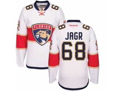 Men's Reebok Florida Panthers #68 Jaromir Jagr Authentic White Away NHL New Jersey