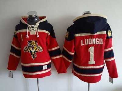 NHL Florida Panthers #1 Roberto Luongo Red Sawyer Hooded Sweatshirt Stitched jerseys