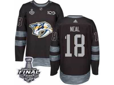 Men's Adidas Nashville Predators #18 James Neal Premier Black 1917-2017 100th Anniversary 2017 Stanley Cup Final NHL Jersey
