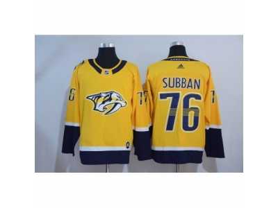Men's Nashville Predators #76 P. K. Subban Yellow 2017-2018 adidas Hockey Stitched NHL Jersey