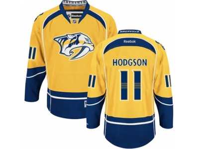 Men's Reebok Nashville Predators #11 Cody Hodgson Authentic Gold Home NHL Jersey