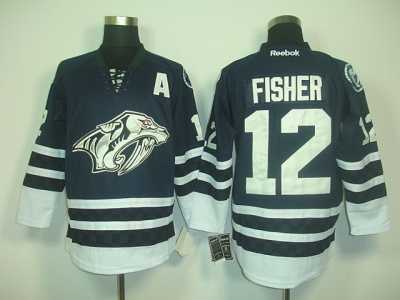 nhl jerseys nashville predators #12 fisher blue2011 new(A patch)