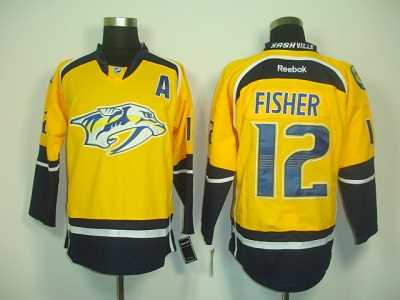 nhl jerseys nashville predators #12 fisher yellow 2011 new(A patch)