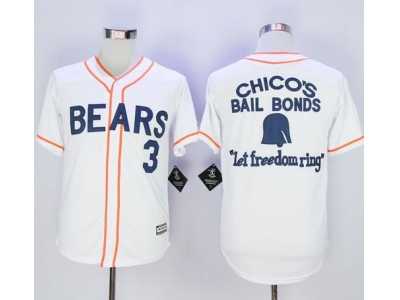 MLB Men Bad News Bears Button Down #3 Kelly Leak White Movie Stitched Baseball Jersey
