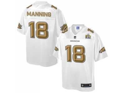 Nike Denver Broncos #18 Peyton Manning White Men's NFL Pro Line Super Bowl 50 Fashion Game Jersey
