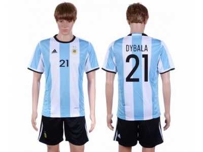 Argentina #21 Dybala Home Soccer Country Jersey