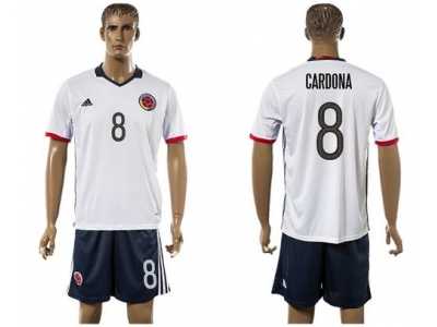 Colombia #8 Cardona Away Soccer Country Jersey