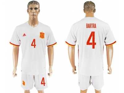 Spain #4 Bartra Away Soccer Country Jersey