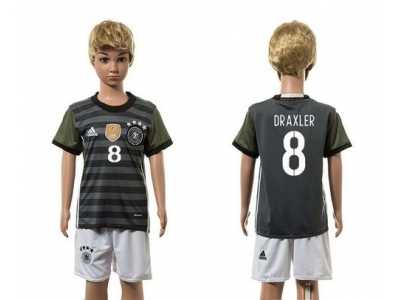 Germany #8 Draxler Away Kid Soccer Country Jersey