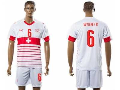 Switzerland #6 Widmer Away Soccer Country Jersey