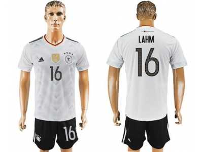 Germany #16 Lahm White Home Soccer Country Jersey
