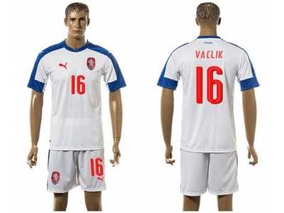 Czech #16 Vaclik Away Soccer Country Jersey