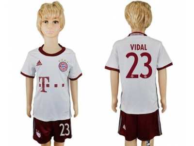 Bayern Munchen #23 Vidal SEC Away Kid Soccer Club Jersey