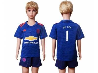Manchester United #1 De Gea Away Kid Soccer Club Jersey