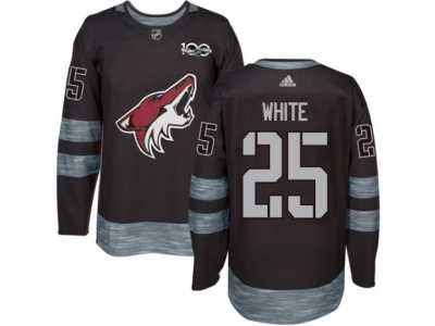 Men's Adidas Arizona Coyotes #25 Ryan White Authentic Black 1917-2017 100th Anniversary NHL Jersey