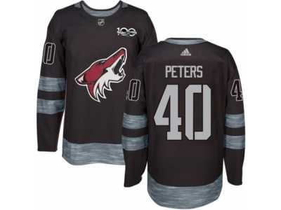Men's Adidas Arizona Coyotes #40 Justin Peters Authentic Black 1917-2017 100th Anniversary NHL Jersey