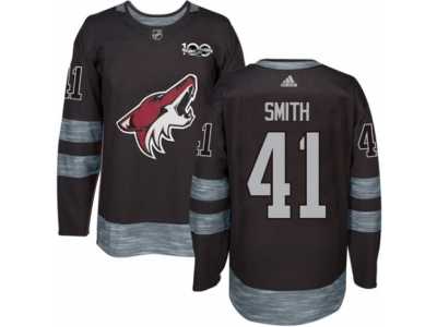 Men's Adidas Arizona Coyotes #41 Mike Smith Authentic Black 1917-2017 100th Anniversary NHL Jersey